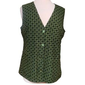 ❤️70’s era handmade green vest with pockets approx side M